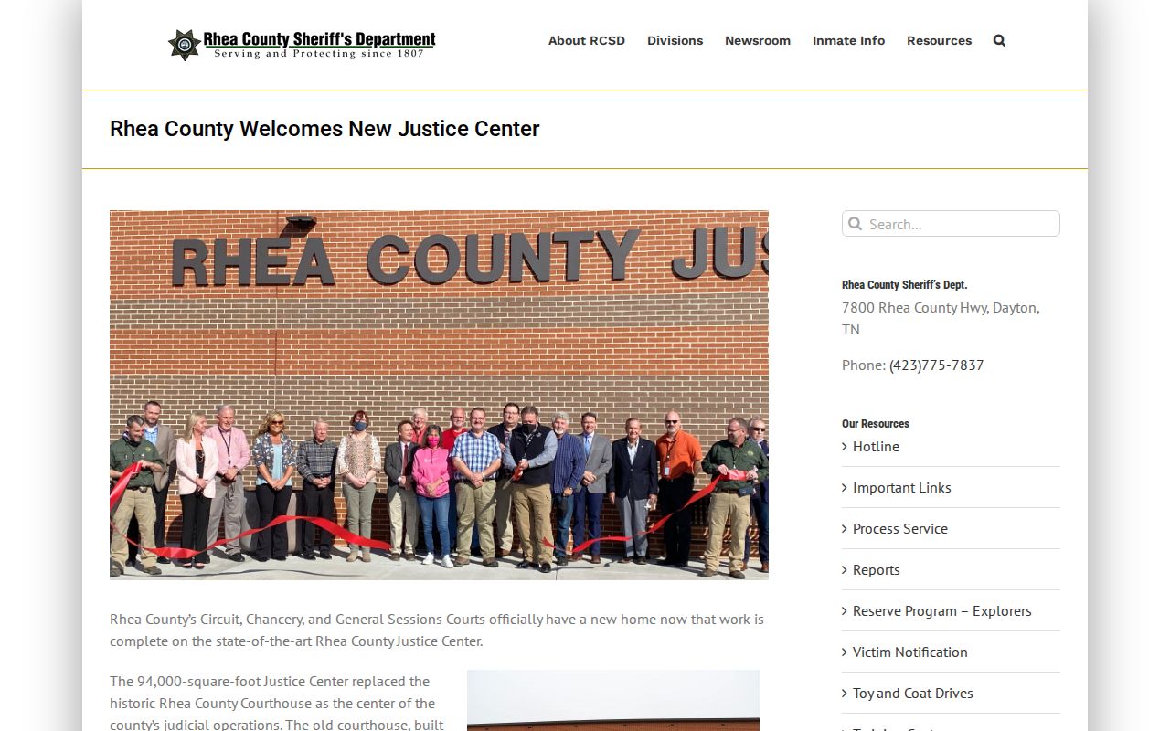 Rhea County court calendar Justice Center courtrooms
