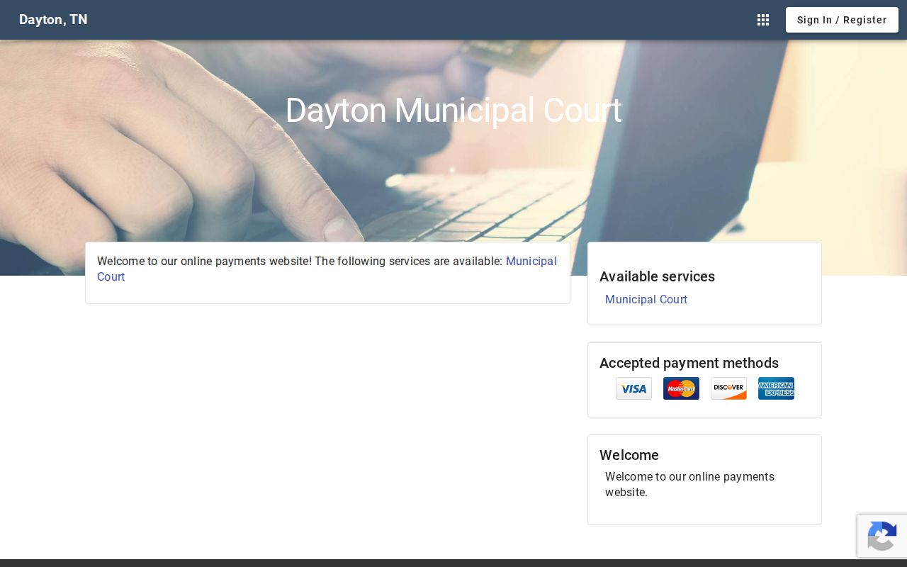 Dayton Municipal Court online payment page