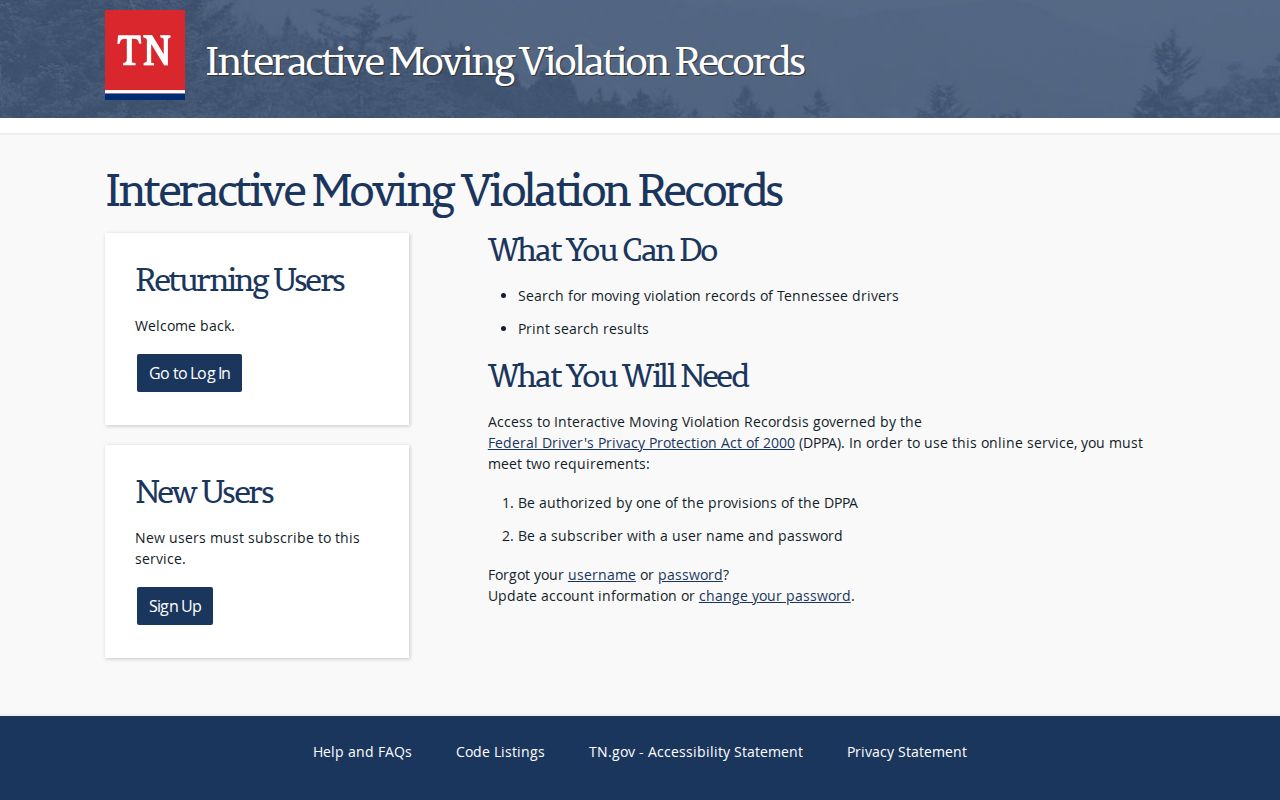 Rhea County traffic records restricted Tennessee IMVR login