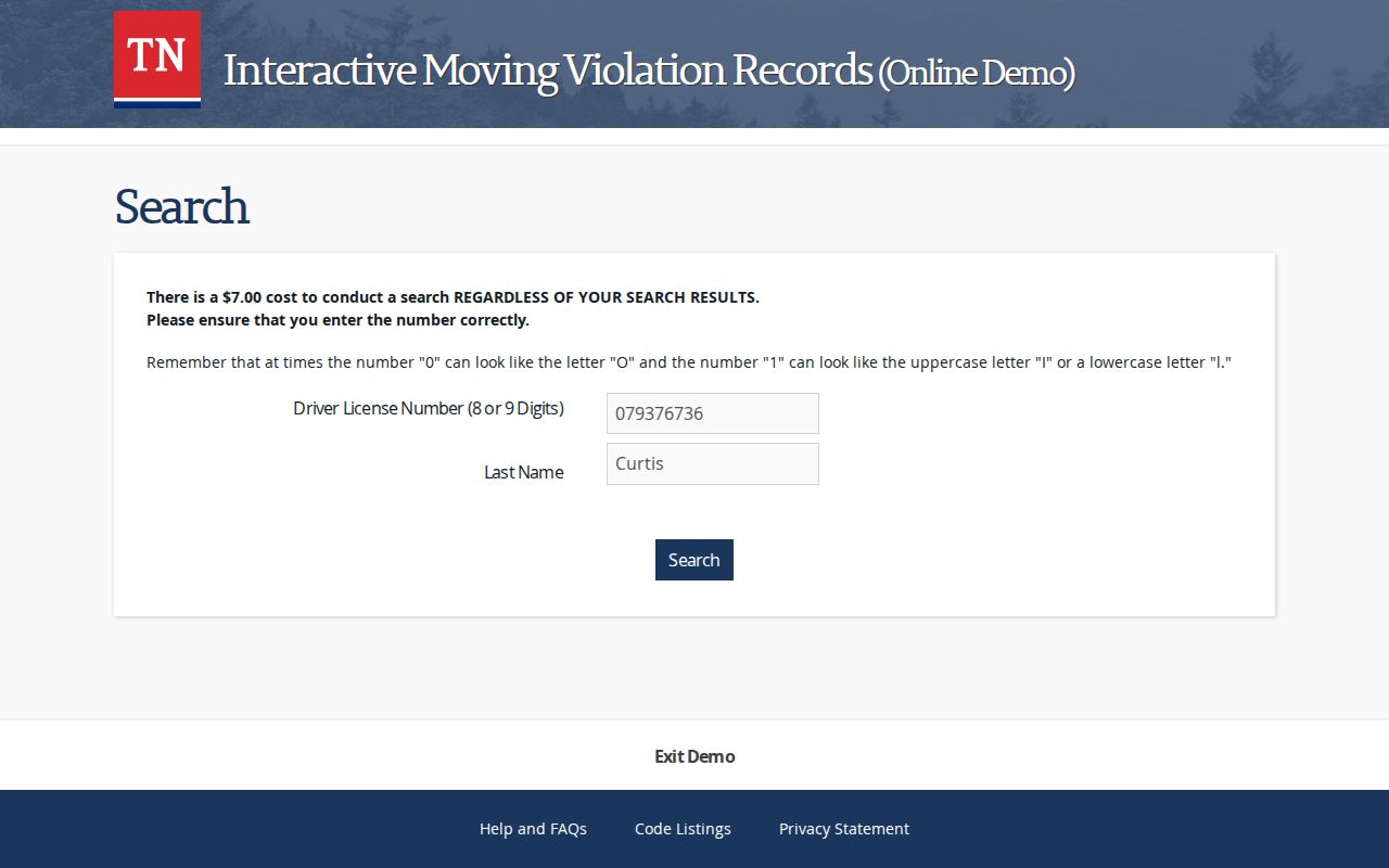 Rhea County traffic records compared with the Tennessee LMVR demonstration